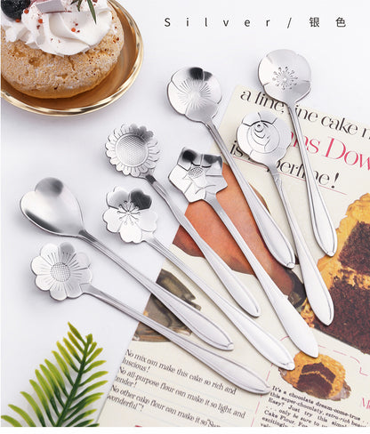 8pcs Flower Coffee Spoons Set