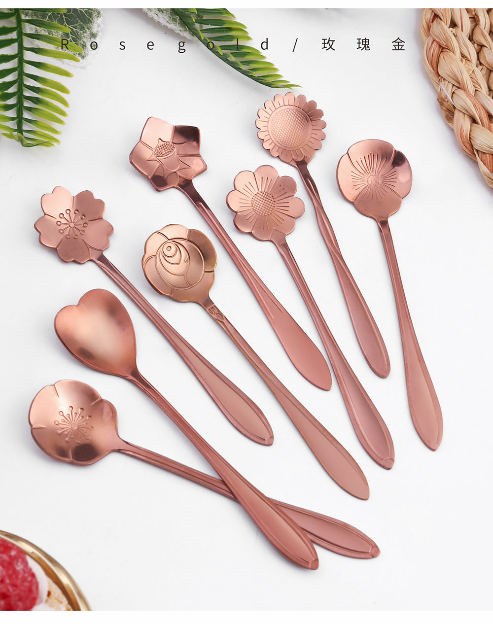 8pcs Flower Coffee Spoons Set