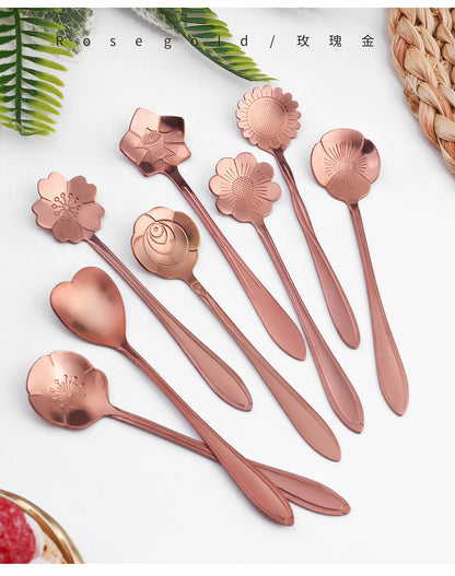 8pcs Flower Coffee Spoons Set