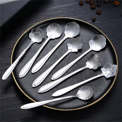 8pcs Flower Coffee Spoons Set