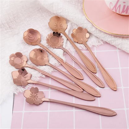 8pcs Flower Coffee Spoons Set