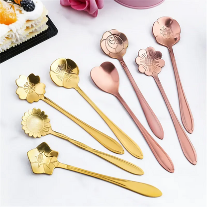 8pcs Flower Coffee Spoons Set