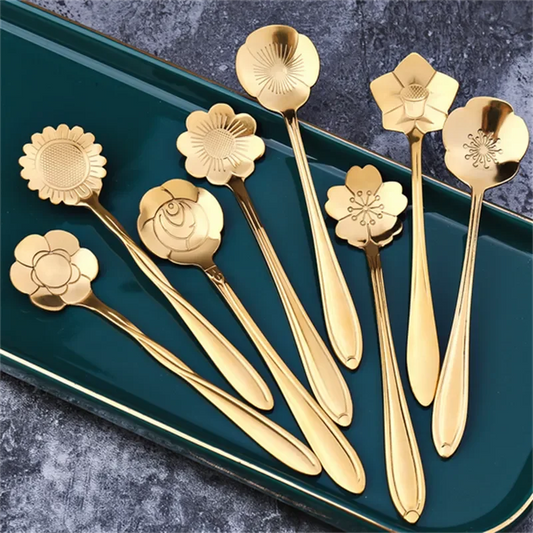 8pcs Flower Coffee Spoons Set