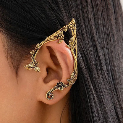 Elf-Shaped Flower Ear Clips